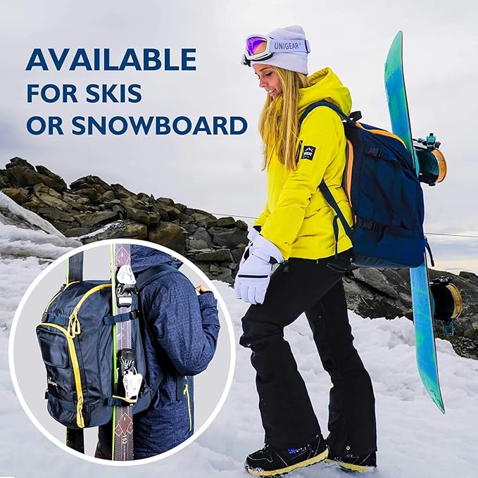 Unigear Ski Boot Bag, 70L Ski Boot Travel Backpack for Ski Helmet, Goggles, Gloves, Skis, Snowboard & Accessories(Blue)