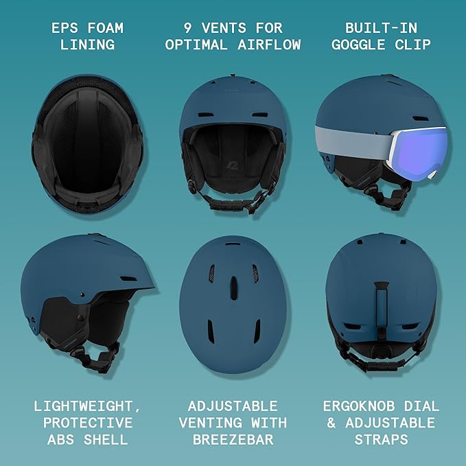 Retrospec Zephyr Ski Helmet - Snowboard Helmet for Adults & Youth - Adjustable Fit with Breathable Vents for Men, Women, Boys and Girls