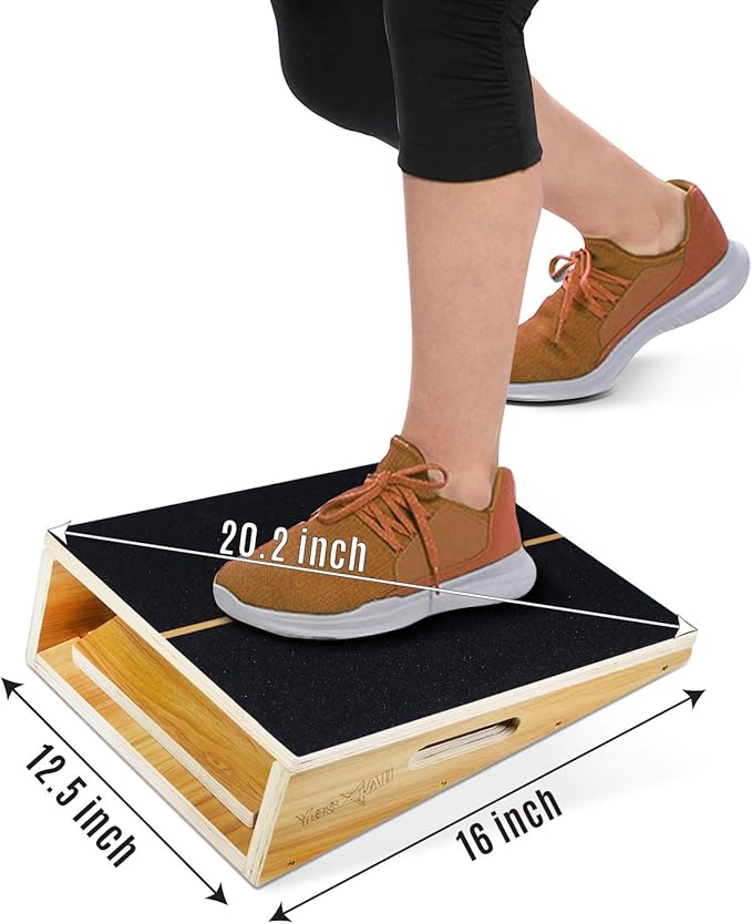 Yes4All Professional Incline Board, Slant Board Calf Stretching, Squat Wedge and Anti-Slip Surface, Portable Side Handle