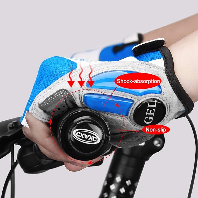 CXWXC Cycling Gloves for Men Women - Breathable Gel Road Mountain Bike Riding Gloves - Anti-Slip Bike Glove for Fitness Cycling Training Outdoor Sports