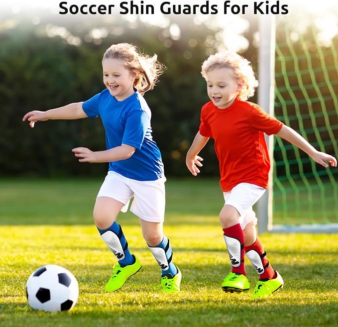 Shin Guards Soccer Youth Kids - Shin Guard for Boys Girls Teenagers Toddler 2-18 Years Old - Football Shin Pads Protection Equipment with Adjustable Straps