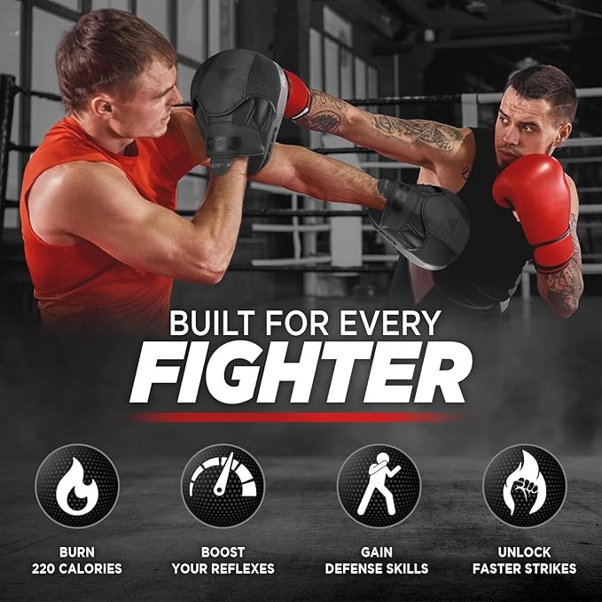 WYOX Curved Boxing Punch Mitts β Boxing Pads Training Set, Punching Mitts for Adults, Kickboxing Pads, Muay Thai Pads, Karate Pads, MMA Training Equipment, Martial Arts Focus Pads