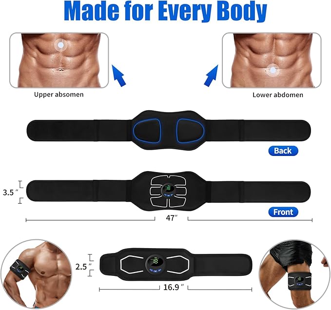 MarCoolTrip MZ Electronic Muscle Stimulator, Abs Stimulator Muscle Toner, Ab Machine Trainer for All Body, Fitness Strength Training Workout Equipment for Men and Women