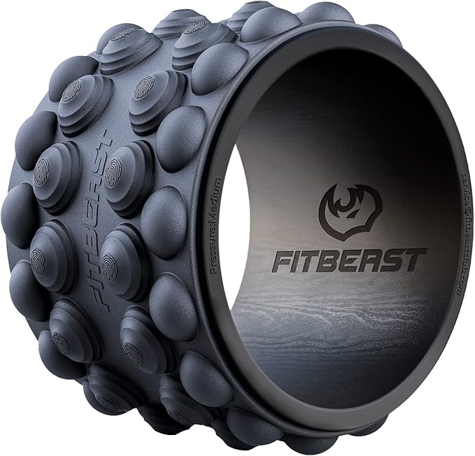FitBeast Back Roller, Back Wheel Foam Roller - Targeted Muscle Roller for Deep Tissue Massage, Back Stretcher
