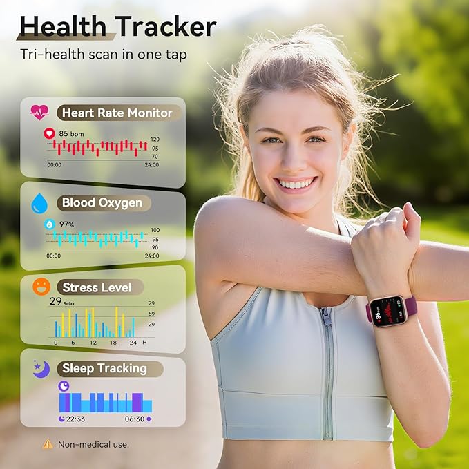Smart Watches for Women Men Android & iPhone, Alexa Built-in, 1.8" Smart Watch(Answer/Make Calls ,2 Bands Included) 24/7 SpO2 Sleep Heart Rate Monitor,3ATM Waterproof,Fitness Tracker with 120+ Sport