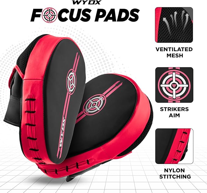 WYOX Curved Boxing Punch Mitts β Boxing Pads Training Set, Punching Mitts for Adults, Kickboxing Pads, Muay Thai Pads, Karate Pads, MMA Training Equipment, Martial Arts Focus Pads