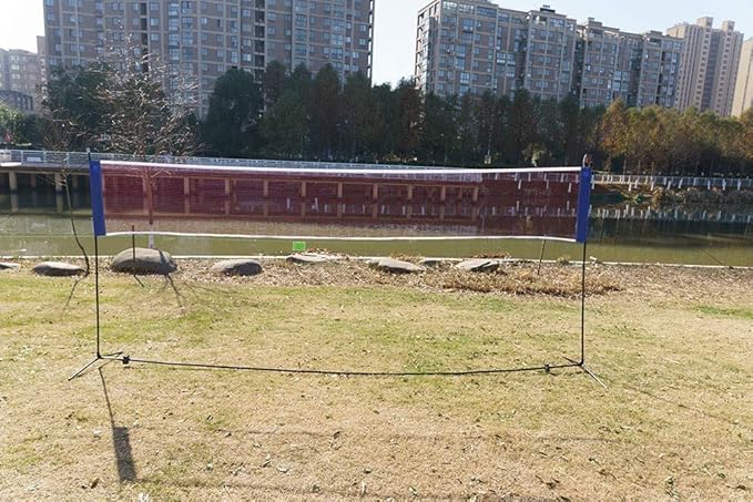 Portable Height Adjustable Badminton Volleyball Tennis Net Set Multi-Purpose Sports Equipment with Poles Stand and Carry Bag for Kids Adult Outdoor Exercise