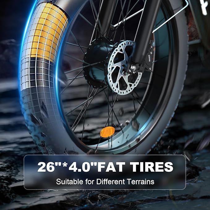 2000W(Peak 3000W) Electric Bike for Adults,Dual Motor E Bike 35MPH 80 Mile with 52V 22.4AH(1164WH Battery, 26” Fat Tire All Terrain Ebikes,Full Suspension Long Range E Bikes