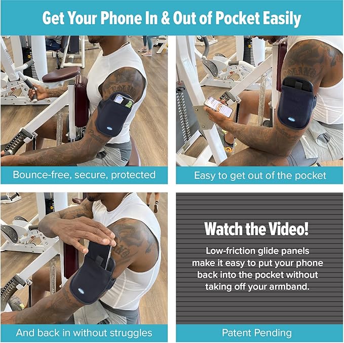 Tune Belt AB93 Cell Phone Armband Case Water Resistant Running Holder for iPhone Pro Max Plus (15/14/13/12/11/X/XS/XR/8) Galaxy S Ultra Plus Edge Note (23/22/21/20) Adjustable Strap & Key Pocket