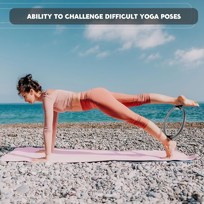 Syhood Pilates Ring 11. 81 Inch Pilates Circle Yoga Ring Magic Lightweight Flexible Workout Equipment for Fitness Physical Therapy Resistance Exercise Arms Legs