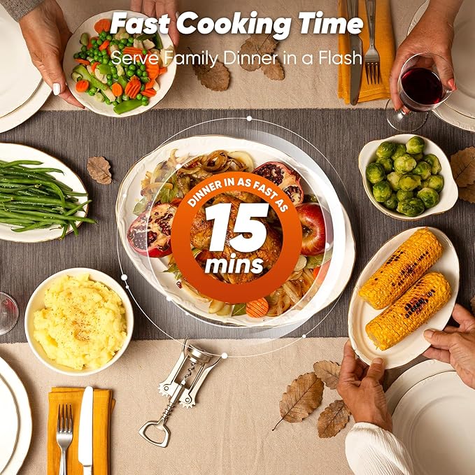 Nuwave Bravo Pro Convection Air Fryer Toaster Oven Combo, 2025 New and Improved, 10-in-1, 50°-450°F Temp Controls, Quick & Even Crisp Technology, 21Qt Capacity, Cozy Blue, PFAS Free