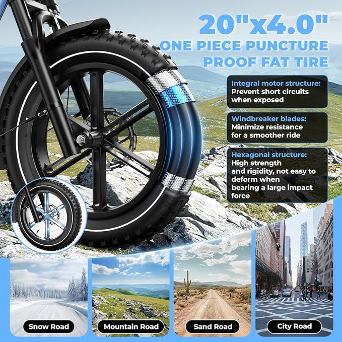 Dual Battery Electric Bike for Adults, 160 Miles Long Range Cargo Ebike with 48V 60AH Removable 2880WH Battery, 1450W Peak Motor 34MPH Electric Bicycle, 20" x 4" Fat Tire Hydraulic Brakes E Bike