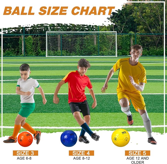 Deflated Soccer Balls with Pump Bulk Outdoor and Indoor Training Practice Soccer Ball Machine Stitched for Sports Birthday Gift Party Supplies