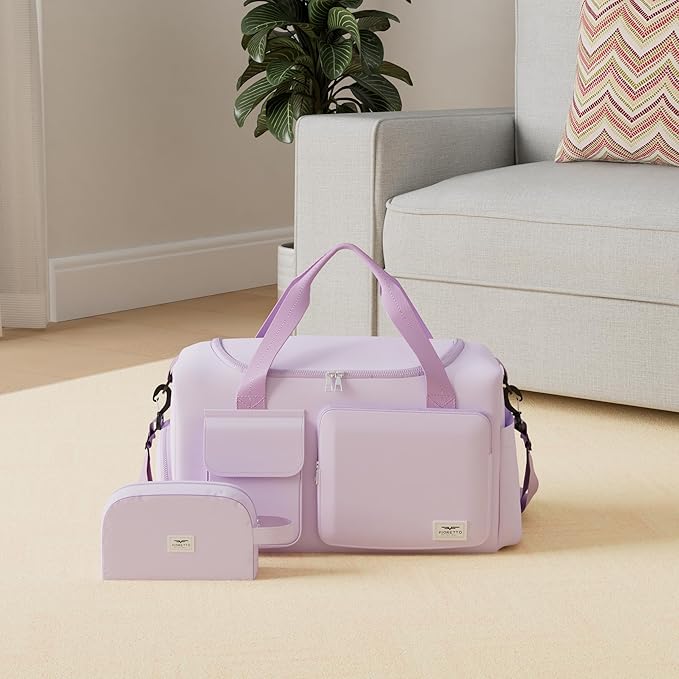 FIORETTO Women's Gym Duffle Bag with Shoes Compartment, 37L Capacity, Ideal for Travel, Gym, Sports, Duffel, Weekender