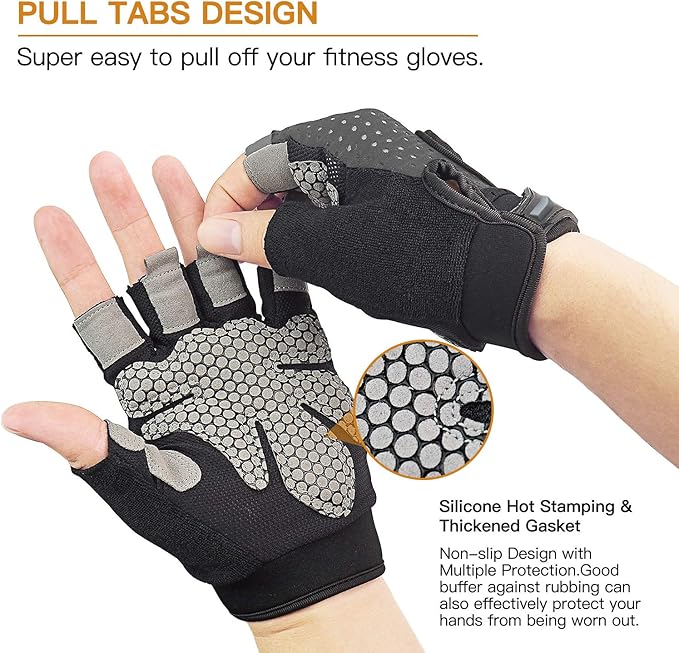 Workout Gloves Weight Lifting Gloves Palm Support Protection for Men Women, Exercise Gloves Sports for Training, Fitness, Gym,