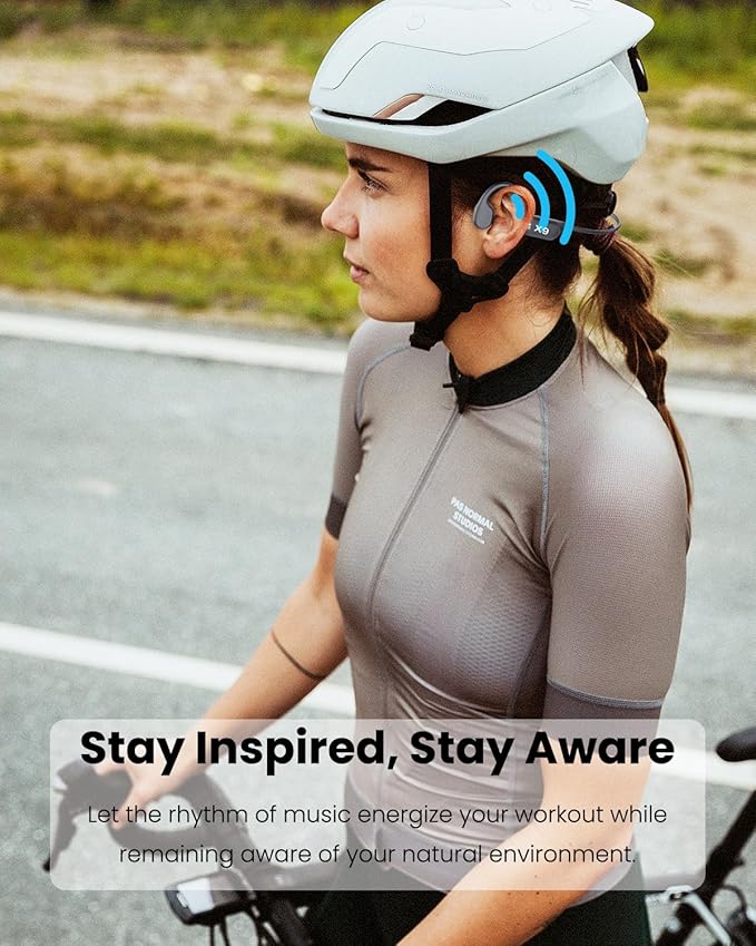 Swimming Headphones-Bone Conduction Headphones Bluetooth V6.0 Open Ear Sports Headset, IP68 Waterproof Built-in MP3 Player 32G Memory, for Running, Cycling (Black)