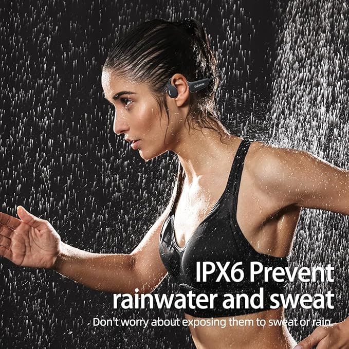 Open Ear Headphones, Open Wireless Earphones, 15HBluetooth Playback 5.3 Sports Earphones, Built-in Microphone, Suitable for Sports Running,Exercise (Black)