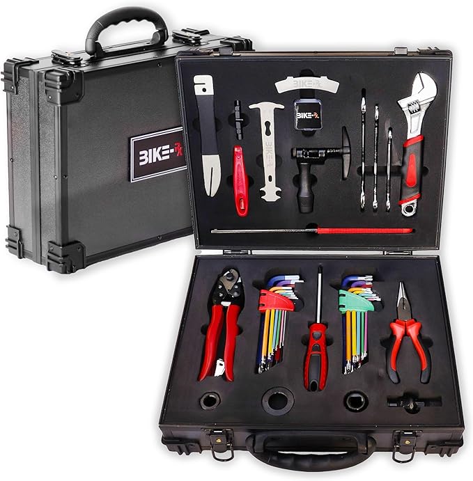 Elite 37pc Bike Tool Kit – Bicycle Repair Set for Mountain, Road, BMX & Ebikes, w/Chain Breaker, Tire Repair, Maintenance Kit & Lock Case