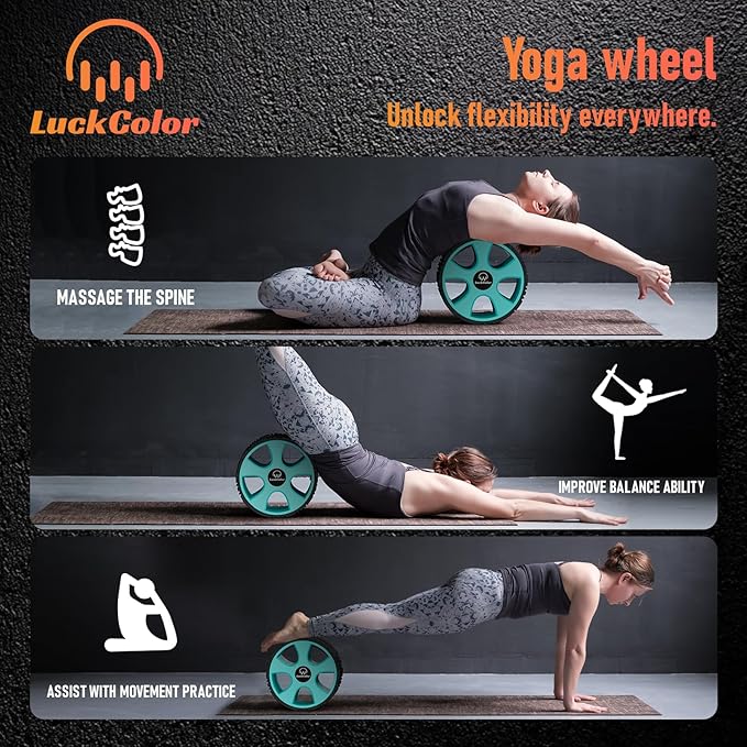 Back Roller, Back Wheel Targeted Back Pain Relief, Yoga Wheel Muscle Massage, Foam Roller for Trigger Point Therapy Physical, Stretching & Exercise, 880lbs Capacity, 10 Inch