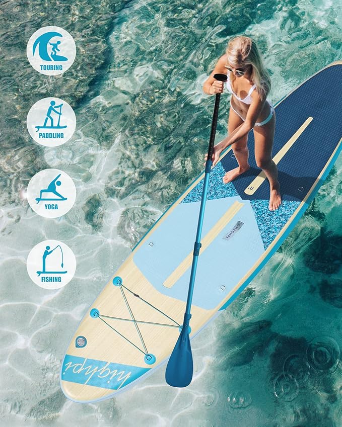 Highpi Inflatable Stand Up Paddle Board for Youth and Adults – Wide Sup with Premium Accessories, Blow Up Paddleboard for Surfing, Fishing, Yoga & More