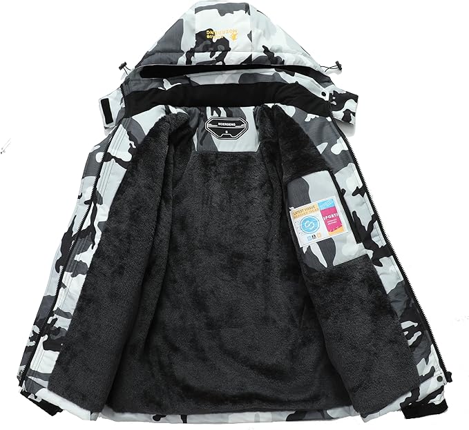 MOERDENG Women's Waterproof Ski Jacket Warm Winter Snow Coat Mountain Windbreaker Hooded Raincoat Jacket