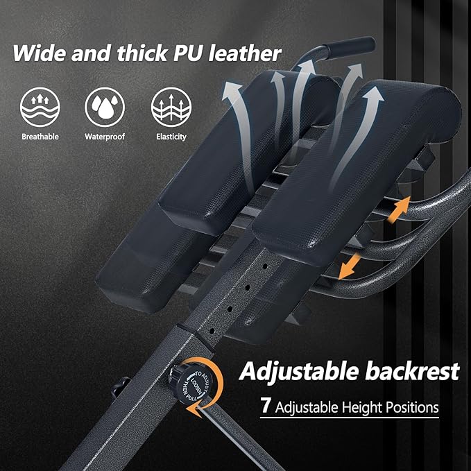 SogesPower Roman Chair Back Extension Machine, Hyperextension Bench for Hamstring,Adjustable and Foldable Exercise Equipment for Home Gym