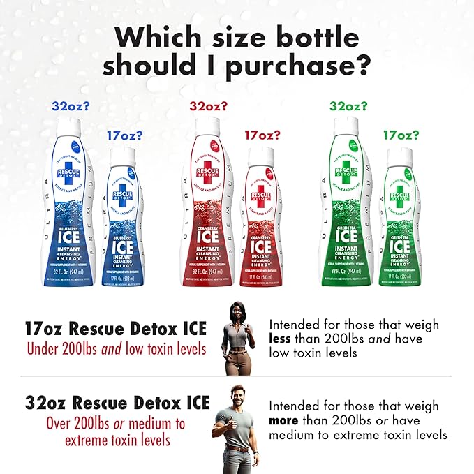 Rescue Detox ICE - Green Tea Flavor - 32oz | Maximum Strength