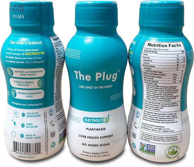 The Plug Liver Cleanse Detox & Repair Drink - Plant Based Herbal Electrolyte Drink for Liver Support & Health, Bloating Relief, Restore Antioxidants & Minerals | Liver Complex Energy Drink (2-Pack)