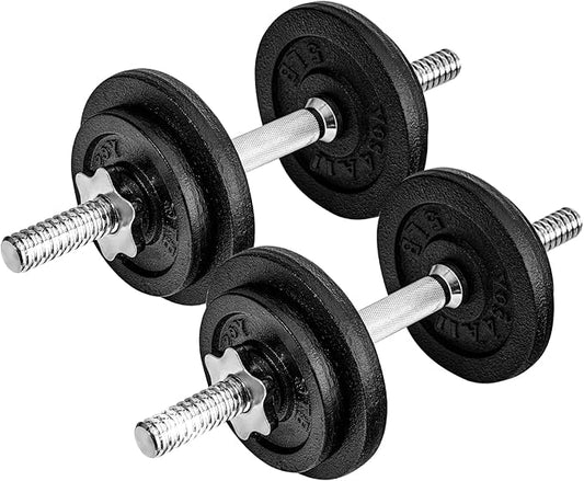 Yes4All Old School Adjustable Dumbbell Set with Weight Plates, Star Lock Collars/Connector, 40lbs to 200lbs Adjustable Weight Plates Set