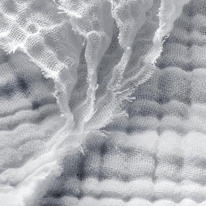 Carriediosa 100% Cotton Muslin Throw Blanket 70" X 80" Twin Size,4-Layers Summer Gauze Throws for Bed Couch,Soft Lightweight Breathable Linen Blankets Bedspread for Adults All Season,Grey