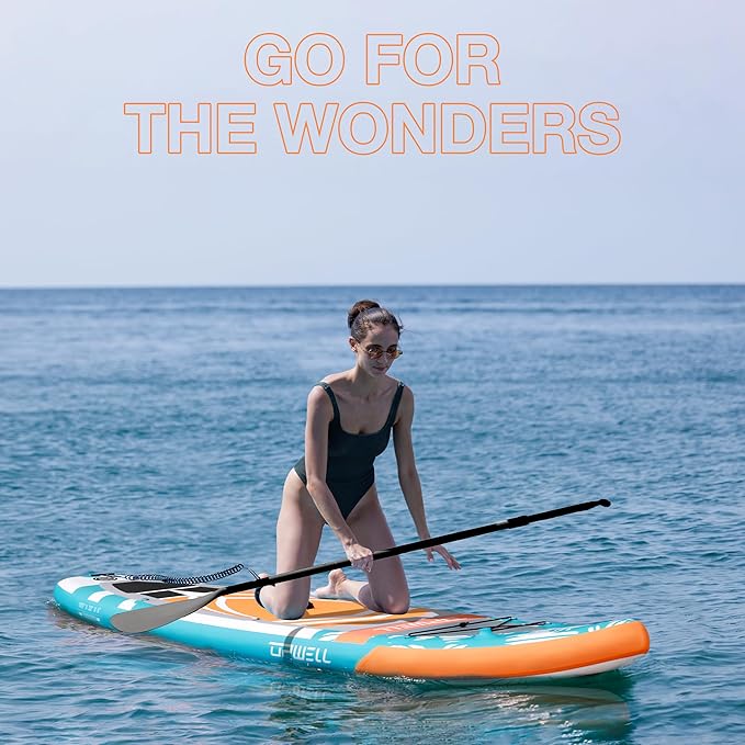 UPWELL 10'6"/11'/11'6" Inflatable Paddle Board, Stand Up Paddlboard for Youth & Adults, Stable Design, Premium SUP Accessories, Backpack, Leash, Hand Pump, Fins