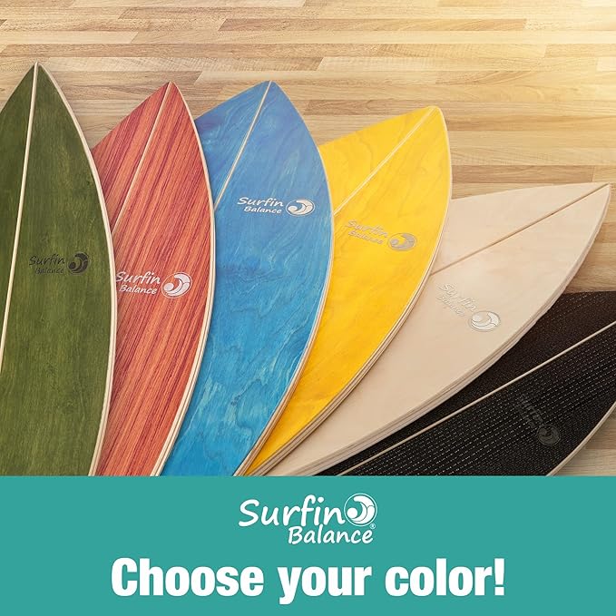 Board - unique board incl. corc roller, corc hemisphere and balance ball - surf balance board - balance training - balance board kids - balance board wood