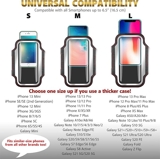 TRIBE Running Phone Holder Armband. iPhone & Galaxy Cell Phone Sports Arm Bands for Women, Men, Runners, Jogging, Walking, Exercise & Gym Workout. Fits All Smartphones. Adjustable Strap, CC/Key Pocket