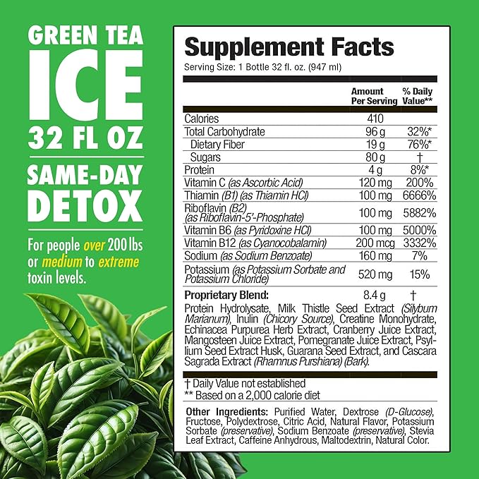 Rescue Detox ICE - Green Tea Flavor - 32oz | Maximum Strength