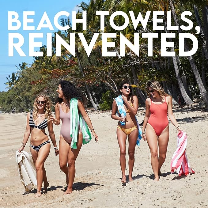 Dock & Bay Beach Towel - Quick Dry, Sand Free - Compact, Lightweight - 100% Recycled - Includes Bag - Cabana Light - Bora Bora Beige - Large (160x90cm, 63x35)