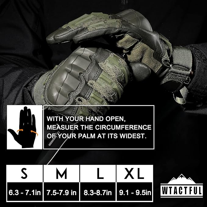 WTACTFUL Rubber Guard Tactical Gloves for Men Touchscreen Airsoft Motorcycle Hunting Outdoor