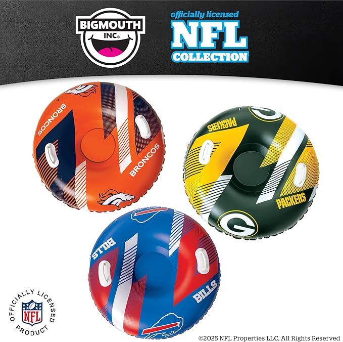NFL Snow Tube, Heavy Duty Inflatable Sled for Tubing, Fun Winter Toys for Kids & Adults, Football Gifts for Boys - Cincinnati Bengals