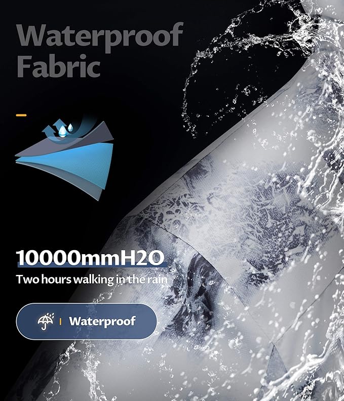 CREATMO US Men's Mountain Waterproof Ski Jacket - Windproof Snowboarding Warm Winter Coat Raincoat