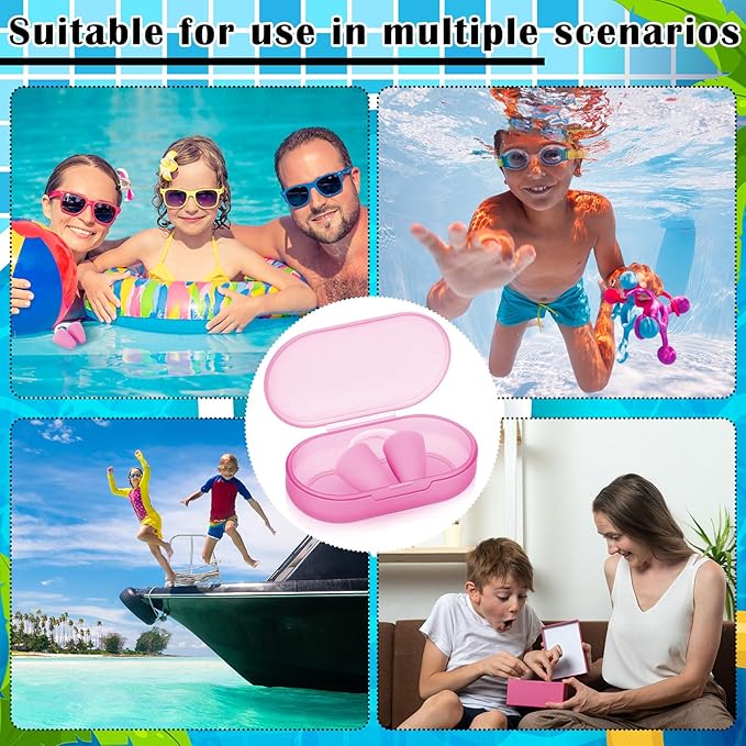 2 Pack Nose Plugs for Swimming for Adults and Kids (Age 7-12), Waterproof Soft Silicone Swimming Protectors Nose Block Nostril Plugs for Swimmers Surfers Water Sports
