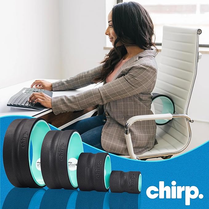Chirp Wheel Foam Roller - Targeted Back & Neck Pain Relief, Muscle Massage, Trigger Point Therapy, High-Density Foam Tool for Physical Therapy, Stretching & Exercise, 500lbs Capacity, 4-Pack Mint