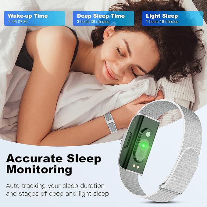 Sleep & Fitness Tracker Wristband for Women Men | 24/7 Heart Rate, Blood Oxygen & Stress Monitor | Step & Calorie Counter | IP68 Waterproof Activity Tracker, No Subscription Fee (Gray)