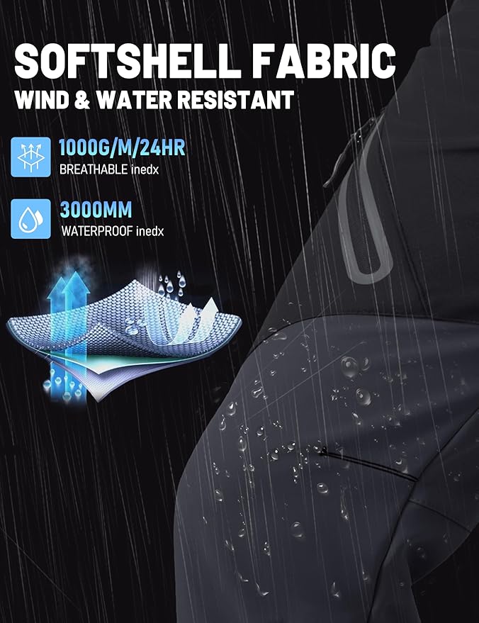 TACVASEN Men's Skiing Snow Pants Fleece Lined Waterproof Winter Insulated Hiking Pant for Outdoor Work Hunting Cargo