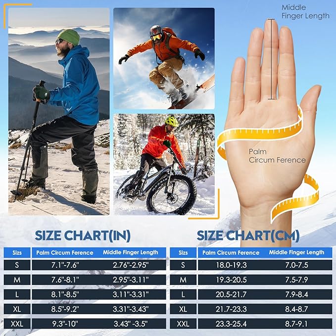 Bruvoalon Winter Gloves for Women & Men, 3M Thermal Insulation, Lycra Fabric, Windproof, Touchscreen, Anti-Slip, Cold Weather