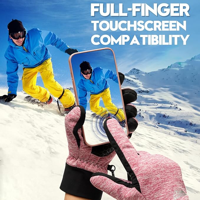 Bruvoalon Winter Gloves for Women & Men, 3M Thermal Insulation, Lycra Fabric, Windproof, Touchscreen, Anti-Slip, Cold Weather