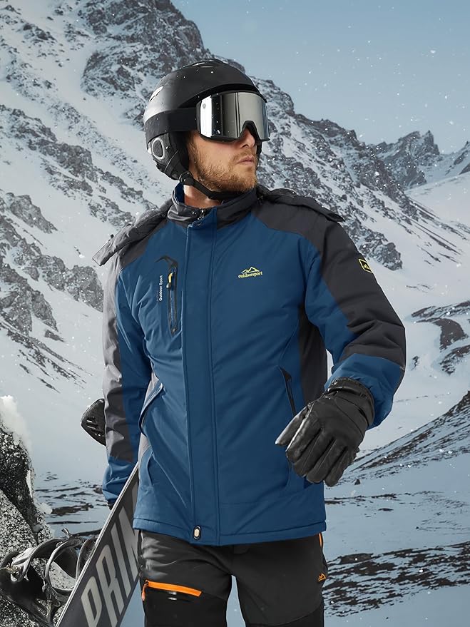 TACVASEN Winter Jacket Men's Water-Resistant Fleece Jacket Snow Ski Jacket Military Tactical Jacket Coat Parka Hood Raincoat