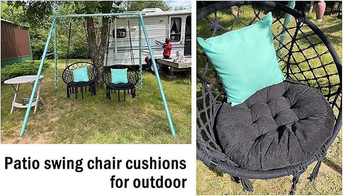 Tiita Floor Pillows Cushions Round Chair Cushion Outdoor Seat Pads for Sitting Meditation Yoga Living Room Sofa Balcony 22x22 Inch, Black