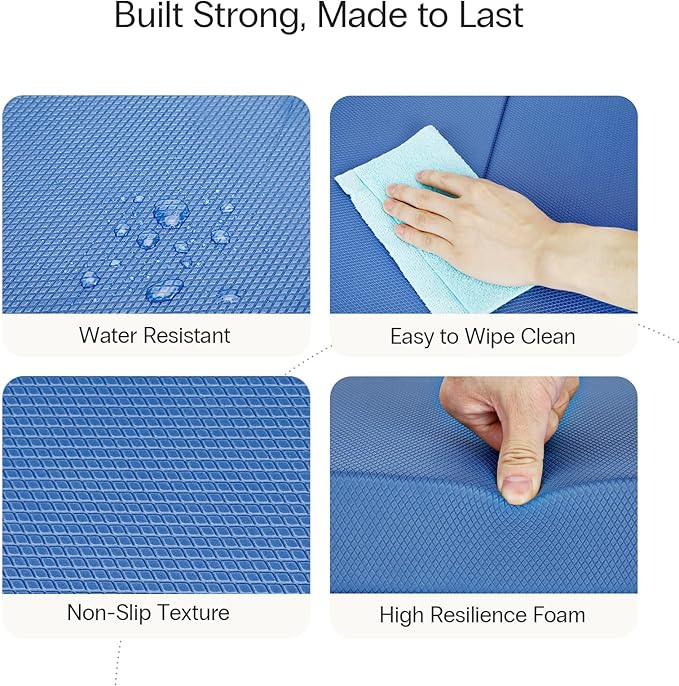 StrongTek 2-in-1 Non-Slip Balance Pad - High-Density Foam Cushion, Supportive Exercise Mat & Knee Pad for Core Training, Yoga, Pilates, Physical Therapy, Stability Training, Stretching, and Rehab