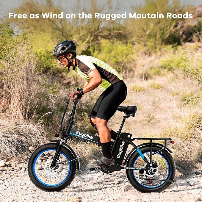 1000W Folding Electric Bike, 48V 20AH Large Removable Battery E Bike, 30+MPH, 80 Miles Max Range, 20" Fat Tire Electric Bike for Adults, Adult Electric Bicycles for Commute Beach Snow