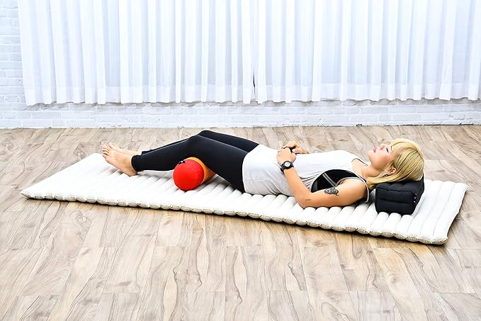 Leewadee Small Yoga Bolster – Shape-Retaining Cervical Neck Roll, Tube Pillow for Comfortable Reading, Kapok Filling, 22 x 6 x 6 inches