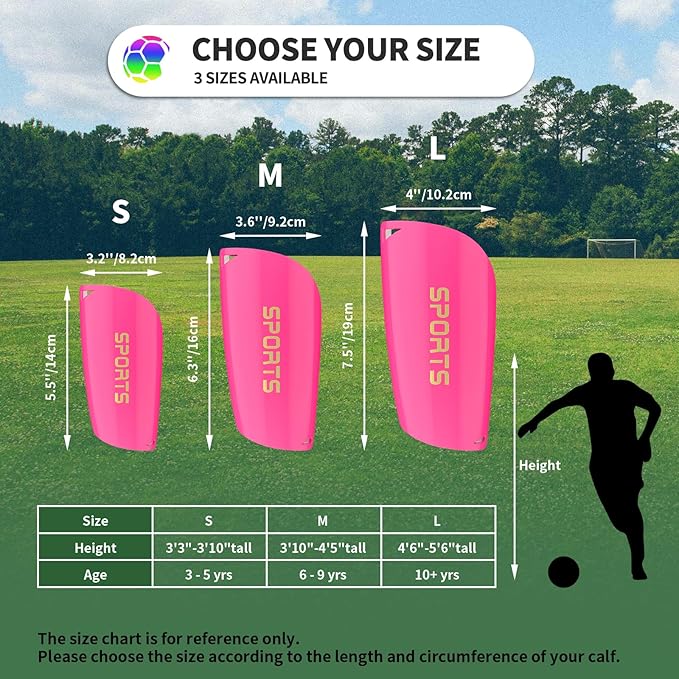 Kids Youth Soccer Shin Guards with Sleeves, Slip in Shinguards Soccer Shin Pads for 3-15 Years Old Boys Girls Child Teens